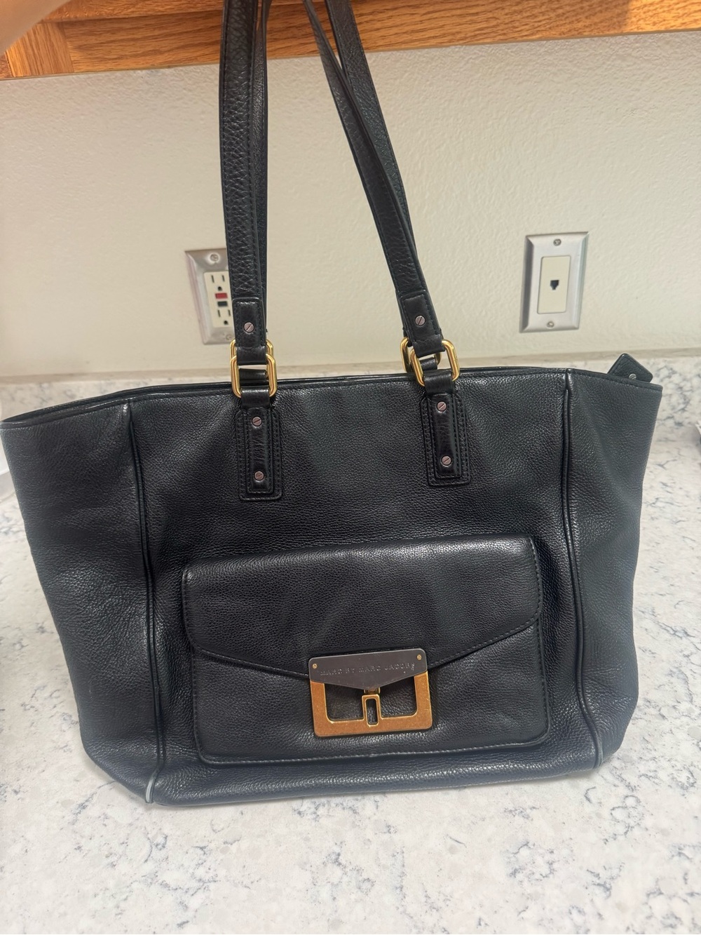 Marc by Marc Jacobs Bianca Hayley Black Pebbled Leather Tote